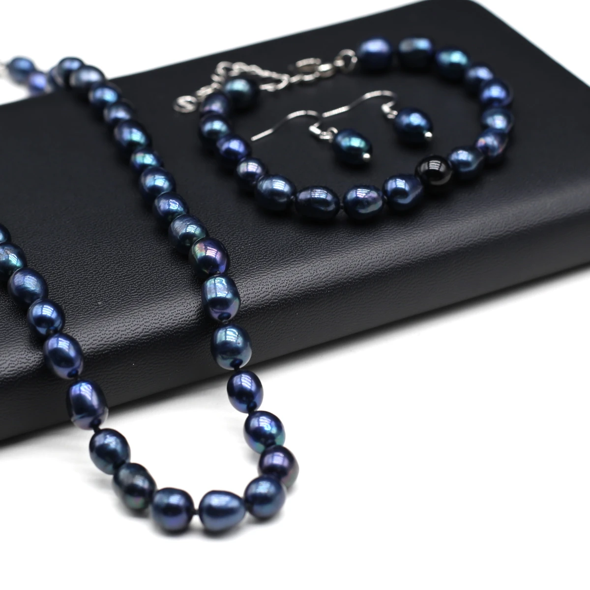 Juego de perlas naturales de agua dulce de 8 9mm, forma de patata, elasticidad, brazalete, collar, pendientes, accesorios de fiesta de boda| | AliExpress