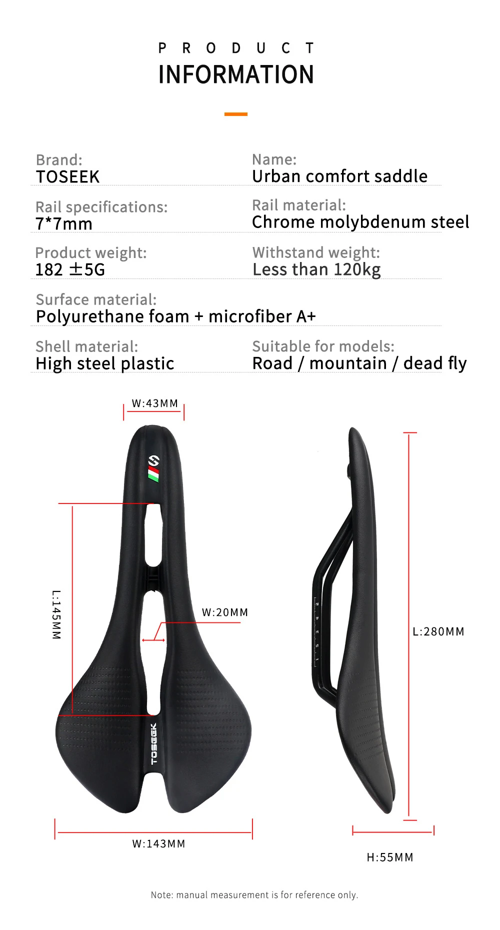 Selle De Vélo Confort Creuse - Siège VTT, Route Ou Ville Souple Pour Homme/femme