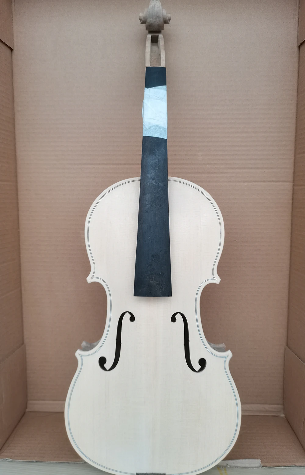 Birdeye Maple white embryo violin unfinished white maple wood violin 4/4 3/4 solid wood DIY Accessories with ebony