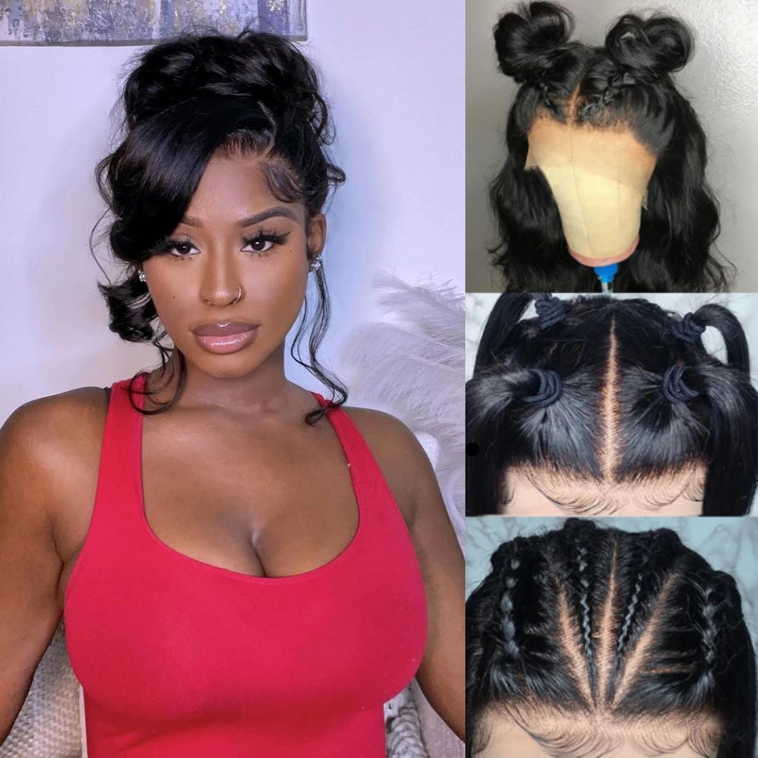 

Full Lace Human Hair Wigs Brazilian Transparent Body Wave Lace Frontal Human Hair Wigs For Women PrePlucked Remy 4x4 Closure Wig