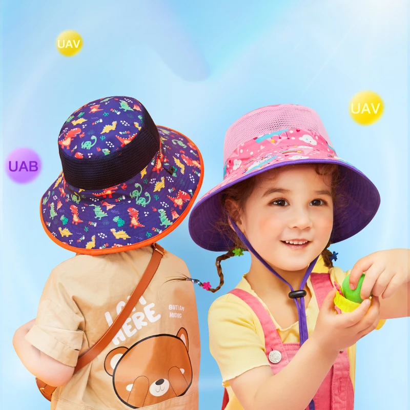 Spring Autumn Cartoon Dinosaur Print 0-12 Aged Children Bucket Hat Fisherman Hats Kids Summer Toddler Boys Girls Panama Sun Cap 2022 new v collar vest dinosaur sweater men s spring autumn cartoon couple sweater vest sleeveless sweater fashion