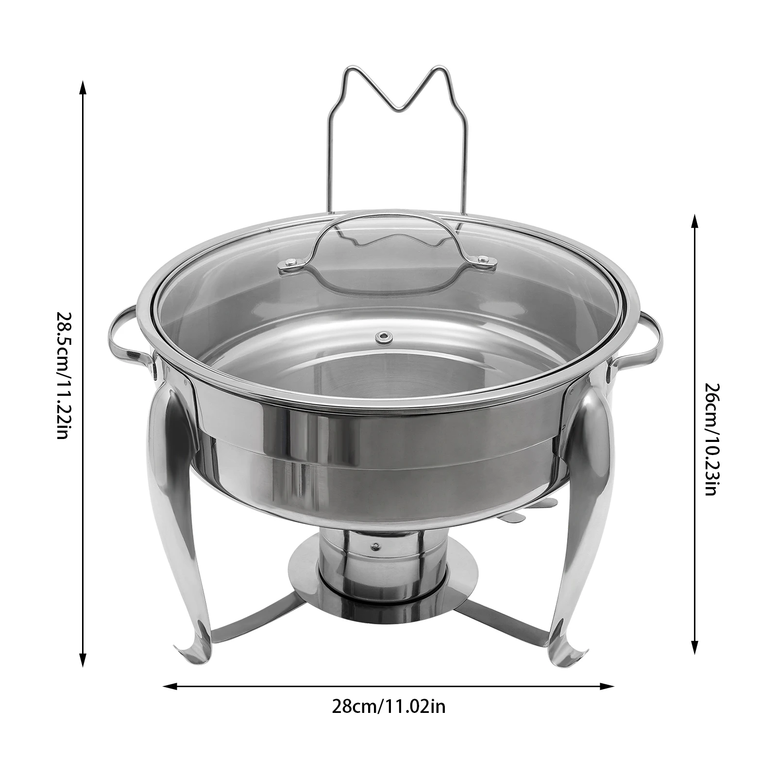 6L Chafing Dish aus Edelstahl, Chafing Dish Buffetwärmer, Buffetserver und Wärmer für Catering-Buffets, Restaurants – Detail 2