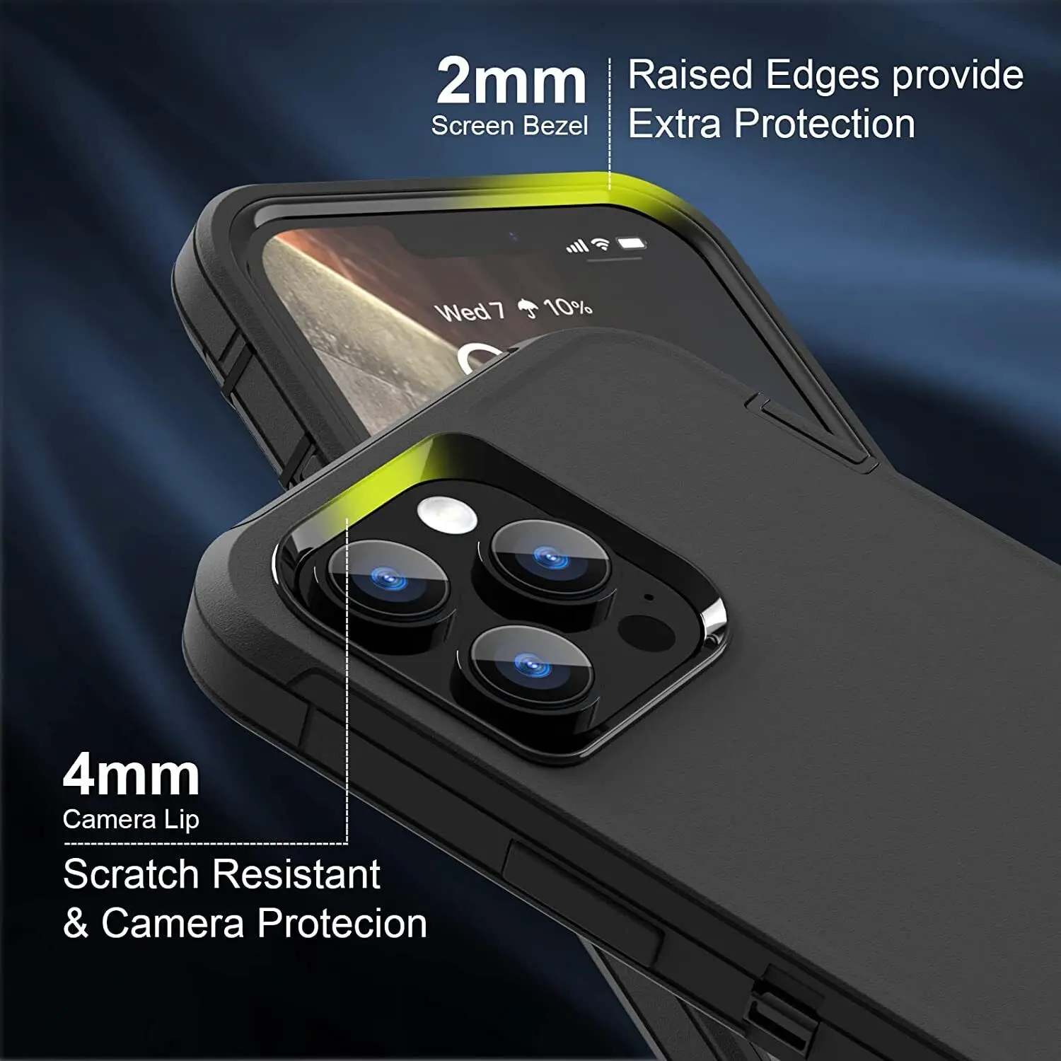 coque antichoc en verre trempé avec clip de ceinture pour compatible avec iphone pro coque noire defender lentille