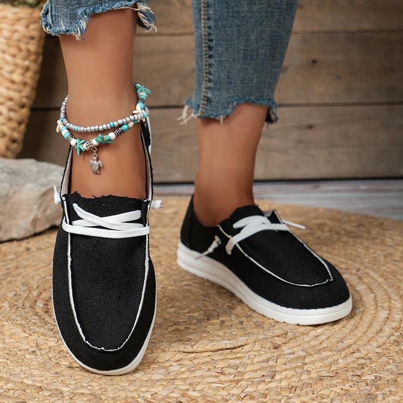 Summer Women Fashion Vulcanized Sneakers Platform Solid Color Flat Ladies Shoes Casual Breathable Wedges Ladies Walking Sneakers - 3