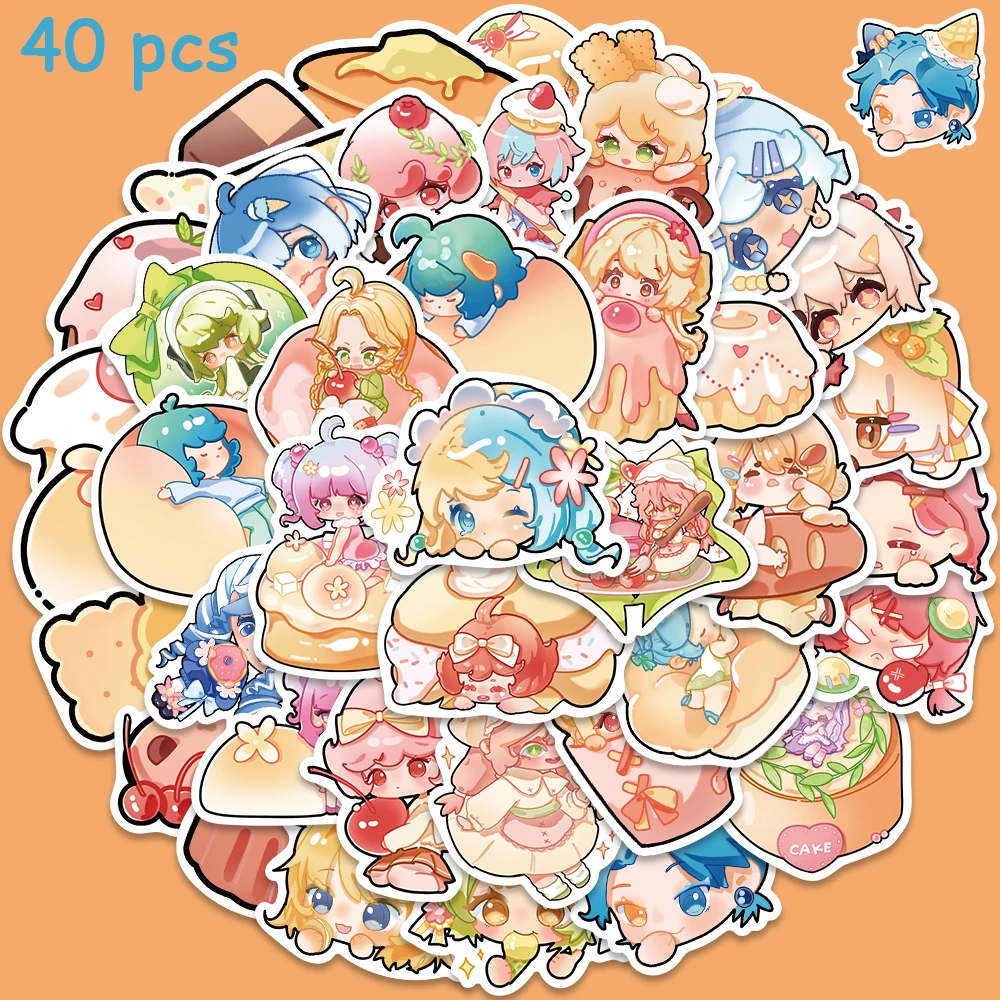 40pcs Cute Dessert Girl Stickers Cartoon Food Decals For Kids Toy Laptop Notebook Scrapbook Bike Helmet Guitar Phone Stickers parent child summer straw helmet pith sun hats for child boy girl vietnam war army hat dome hat safari jungle miners british cap