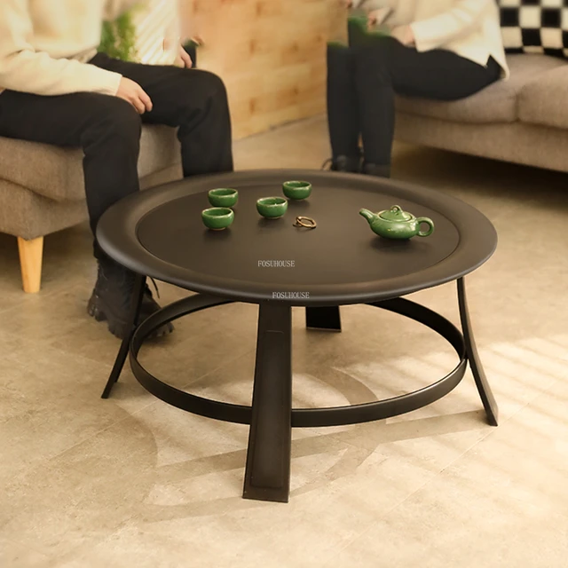 Vintage Kerek Tűz Gödrök Kültéri Udvari Grill Állvány Kemping Kemence Otthoni Faszén Kályha Beltéri Fűtés Brazier Asztal - Image 4