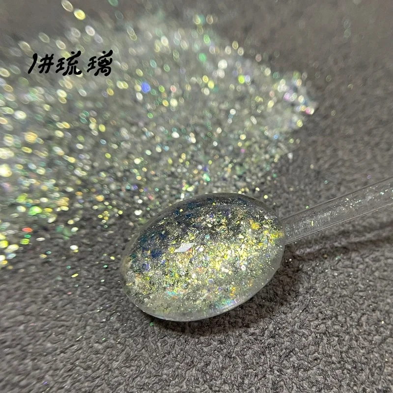 1Pc Nail Art Glitter Ultra-Thin Chameleon Irregular Opal Powder 3D Iridescent Aurora Shimmer Foil Flakes For Polish Nail Glitter