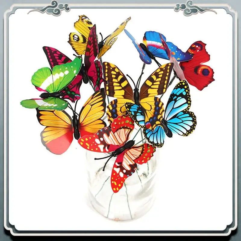 Durable 100PCS PVC Butterfly Outdoor Yard Crafts Outdoor Decor Butterflies For Office And Garden 25Cm