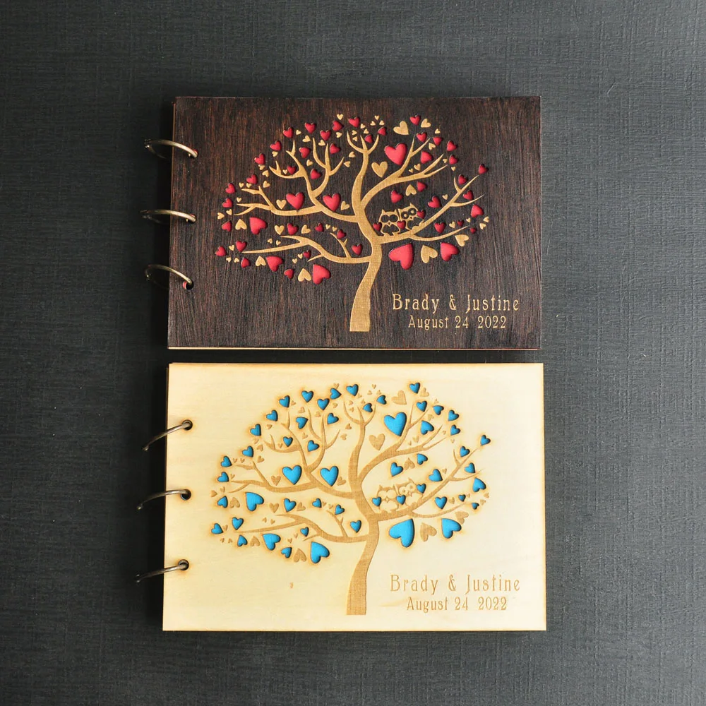 Personalized Wedding Book Engraved Wedding Guestbook Signature Book For Guests Custom Wedding GuestBook Rustic Wedding Album