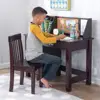 Wooden Child Study Desk with Chair Storage Organizer Bulletin Board Ideal Homework and Crafting 3