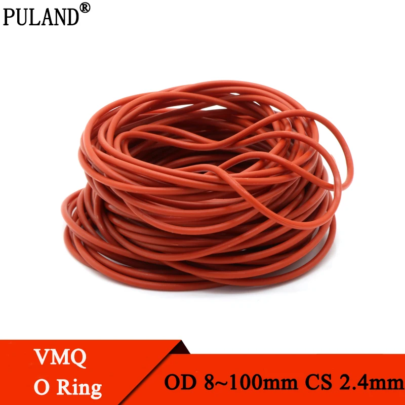 10 Uds. Junta Tórica De Silicona Roja Od5mm-90mm De Espesor