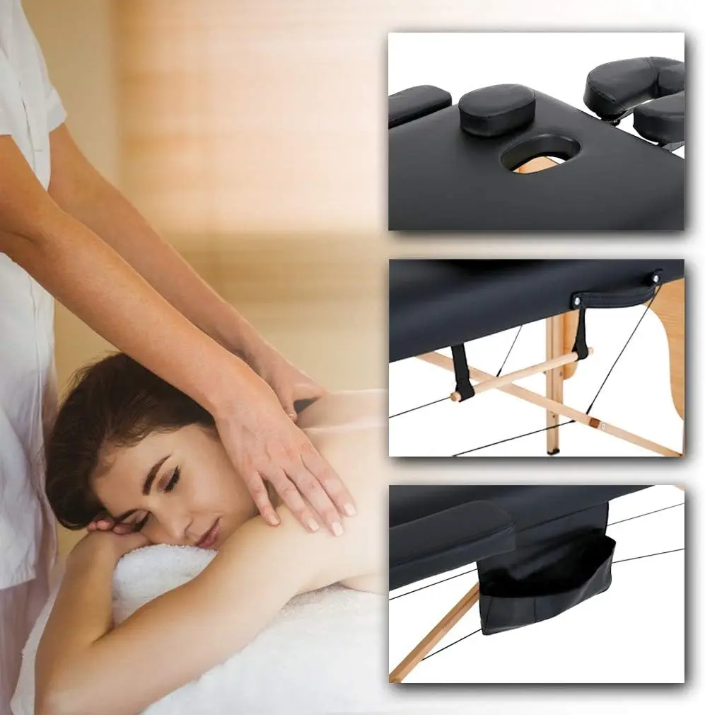 Description Picture 3 of itemTable Massage Bed Spa Bed 73 inch Long Height Adjustable Portable 2 Folding Massage Salon Table W/Sheet Cradle Bolsters