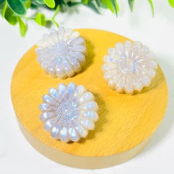 Blue Moonstone Sunflower Carving 1