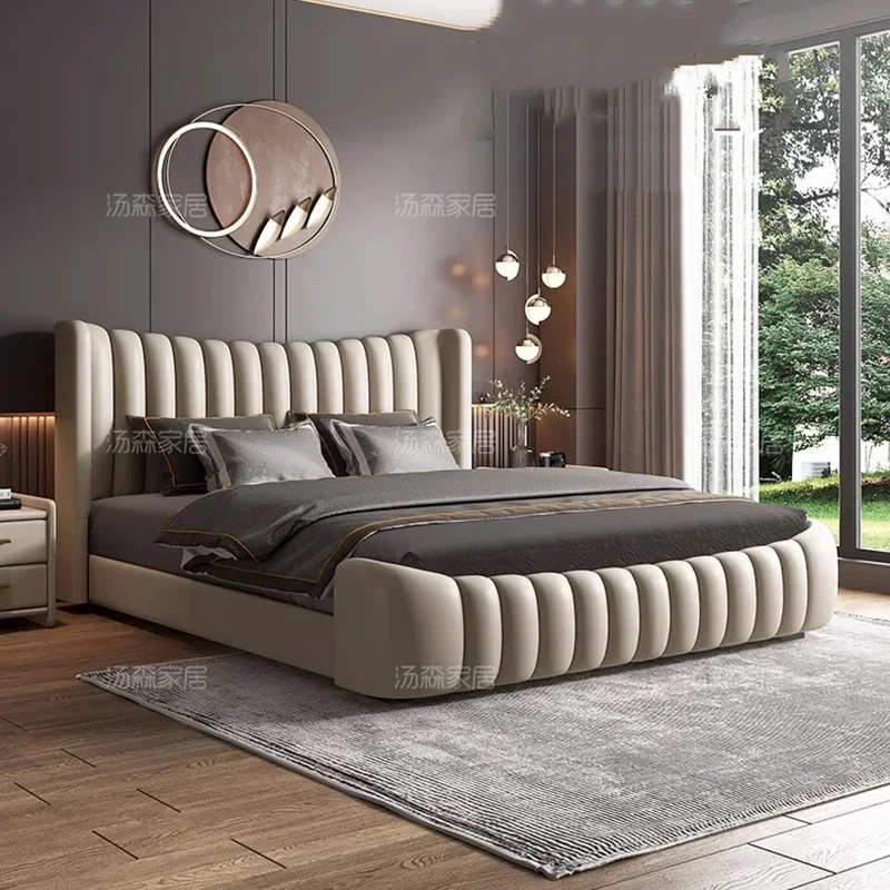 Nordic Wood Couple Bed Queen Size Multifonction Modern Lounge Bedroom Bed Storage Space Camas De Casal De Luxo Home Furniture wooden bed