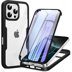 Ultimate 360° Shockproof Silicone Protection Phone Case - Full Screen Coverage s - iPhone SE (2020) (Black)