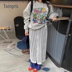 Tonngirls Vintage Skirt Women Lace Up See Through Y2k Retro Skirt Korean Style Streetwear Fashion Mesh Skirt 2000s Fairycore