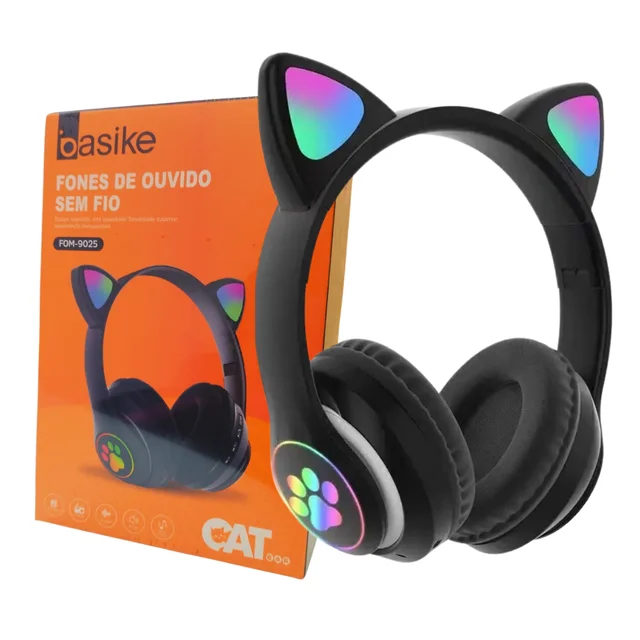 Fone De Ouvido Orelha De Gato STN-26 com Led RGB e Bluetooth – ROLKO tech