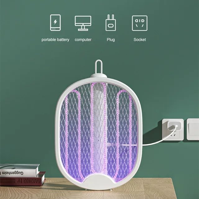 Xiaomi Összecsukható Szúnyog Swatter Elektronikus Gyilkos Lámpa Usb Újratölthető Otthoni Légy Csapda Zapper Rovarriasztó Hordozható - Image 6
