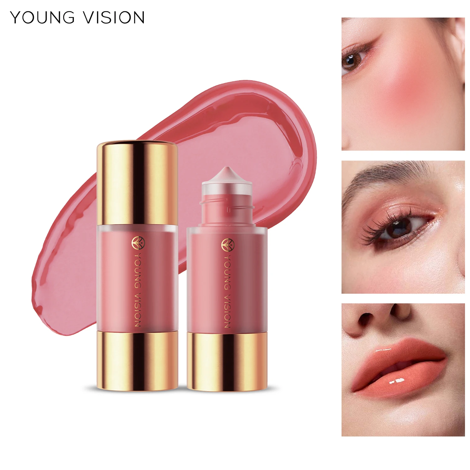 YOUNG VISION 8 colors long-lasting Bottom press moisturizing easy makeup blush pencil solid creamy Liquid blusher blush stick liquid blush blush cream cream blusher facial blusher