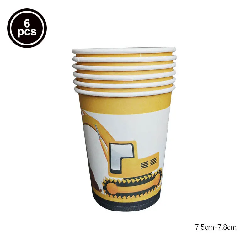 Party Tableware Construction Birthday Party Supplies Disposable Tableware Set for Boys