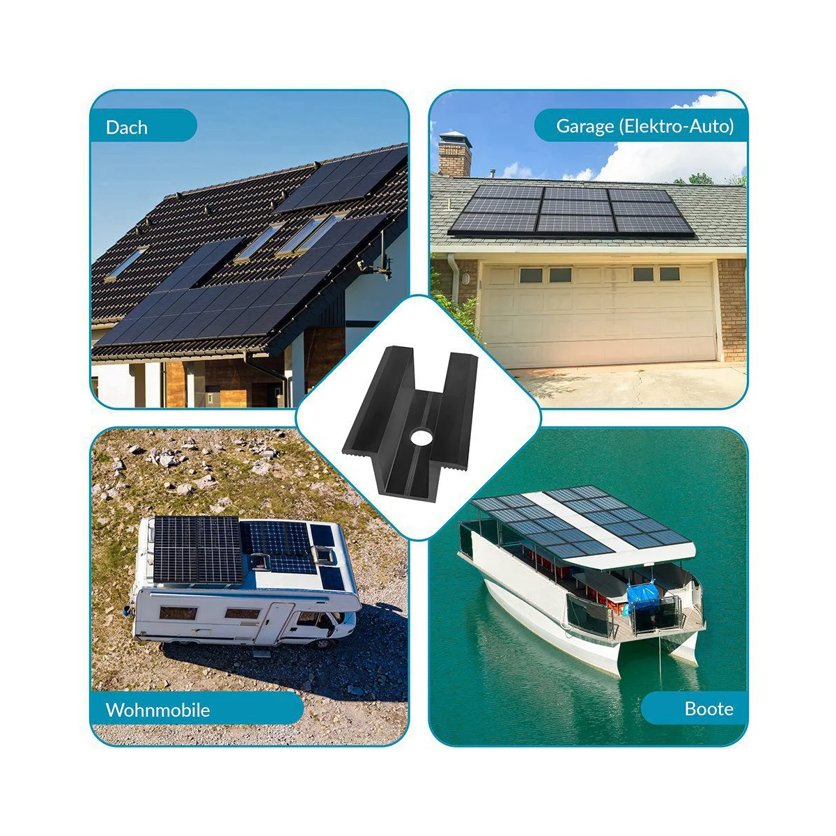 Centre Clamp PV Solar Panels for All Frame Heights Solar Panels Bracket for Panels Roof 10 solar panel clamps solar panel brackets