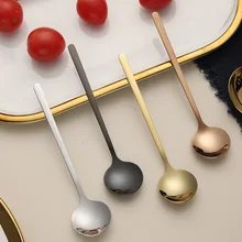 1Pcs High Quality Western Dinnerware Mixing Spoon Stainless Steel Cutlery Spoon Tea Coffee Beverage Stirring Spoon