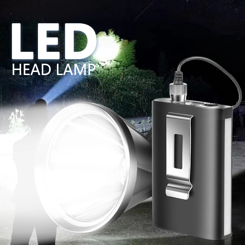 

Powerful Head Lamp LED USB Rechargeable Touch Light Lantern With Battery Tactical Headlight Powerbank Camping Hiking Fishing