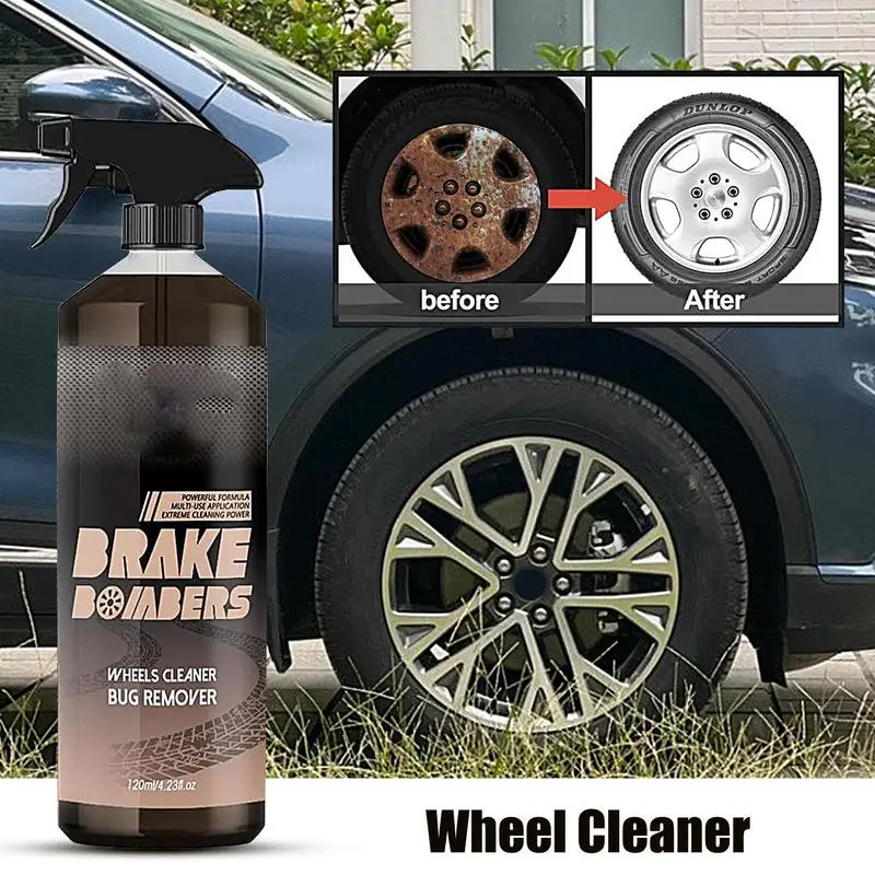 

Wheel Rim Cleaner Spray 120ml Car Iron Remover Wheel Metal Rust Dust Removal Spray Brake Hub Cleaner For SUV RV Truck Cars