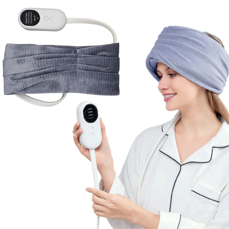 Electric Headache Migraine Relief Head Massager Heated Air Compression Kneading Heads Massage