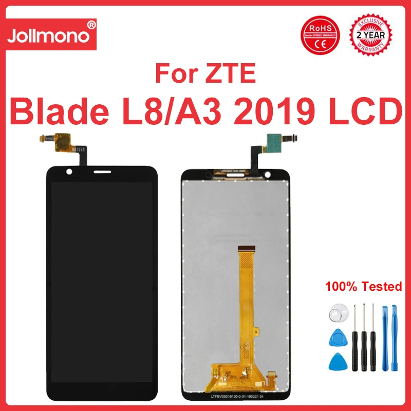 

5.0''For ZTE Blade A3 2019 LCD Touch Screen Panel Glass Display Digitizer Panel Glass Assembly Parts For ZTE A3 2019 LCD L8