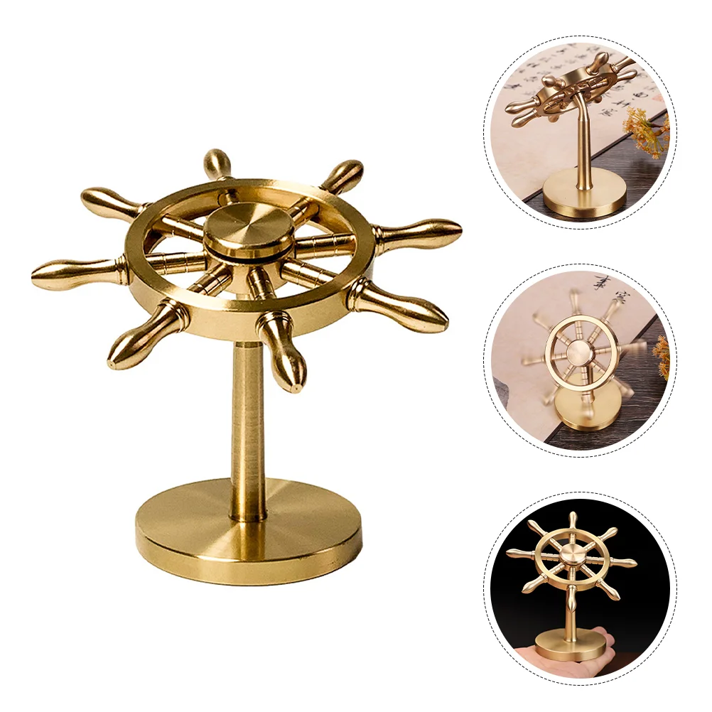 

Brass Navigator Rudder Ornament Turning Gifts Chop Hands Pilot Crafts Decor Decorate