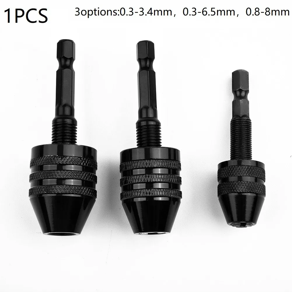 

1pc 1/4" Hex Shank Aluminum Alloy Keyless Drill Chuck Power Tools Accessories For Impact Drivers Quick Change Adapters