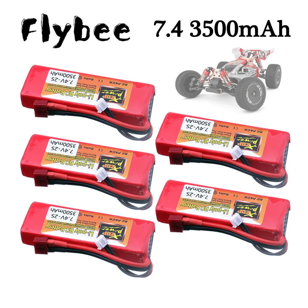 

1-5 шт., литий-полимерная батарея для Wltoys 144001 2S 7,4 В 3500 мАч