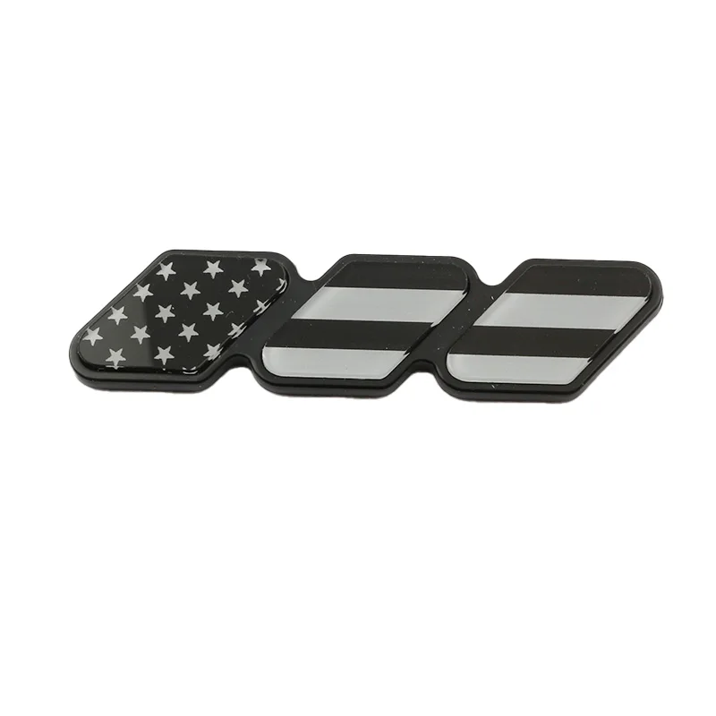 3D tri-color grille emblem sticker front view