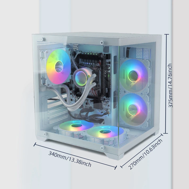 Gaming Computer MATX Cases Tempered Glass Case
