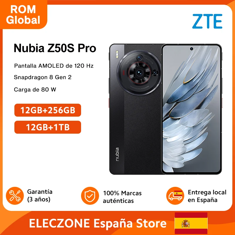 ROM Global ZTE Nubia Z50S Pro 5G Snapdragon 8 Gen 2 Pantalla AMOLED de 6,78 pulgadas y 120 Hz Batería de carga rápida de 80 W y 5100 mAh Cámara principal de 50 MP