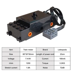 Enhanced Building Block Steering Servo & Motor Kit with Lithium Battery and 2.4G Remote Control Receiver (Train motor)
