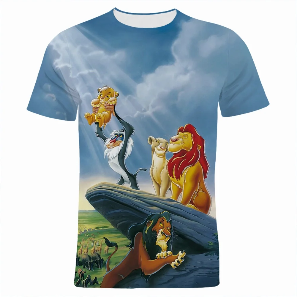 

New Men Tshirt New Summer Short Sleeve The Lion King T Shirt Men Women Fashion Casual Streetwear Tops Tee