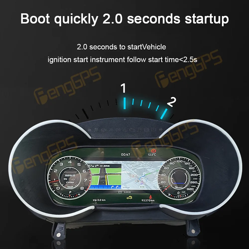 For AUDI TT 2008 - 2014 Car LCD Dashboard Player Digital Cluster Virtual Cockpit Instrument Multifunctional Speedometer