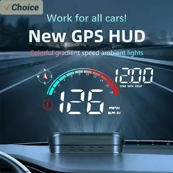 Display Head Up per auto HUD Tachimetro GPS digitale universale Schermo per proiettore Contachilometri cruscotto con allarme di velocità eccessiva per auto