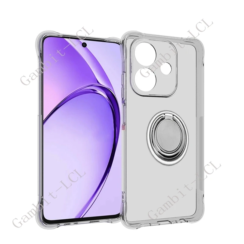 Shockproof Soft Silicone TPU Phone Case with Back Ring Holder Bracket - Original Design