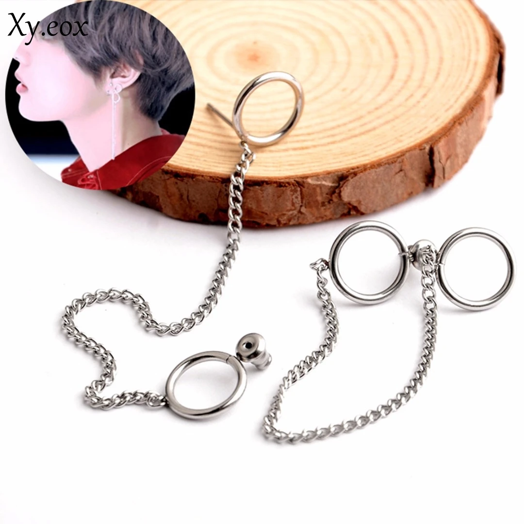 Серьги Bangtan Boys с кисточками, простые серьги-гвоздики из титановой стали Kim Taehyung