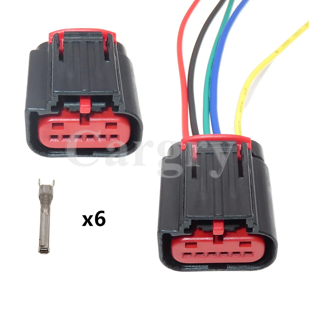 1 Set 6P Automobile Throttle Pedal Plug 1438153-5 Car Starter Accelerator Pedal Position Sensor Unsealed Wiring Socket For Ford