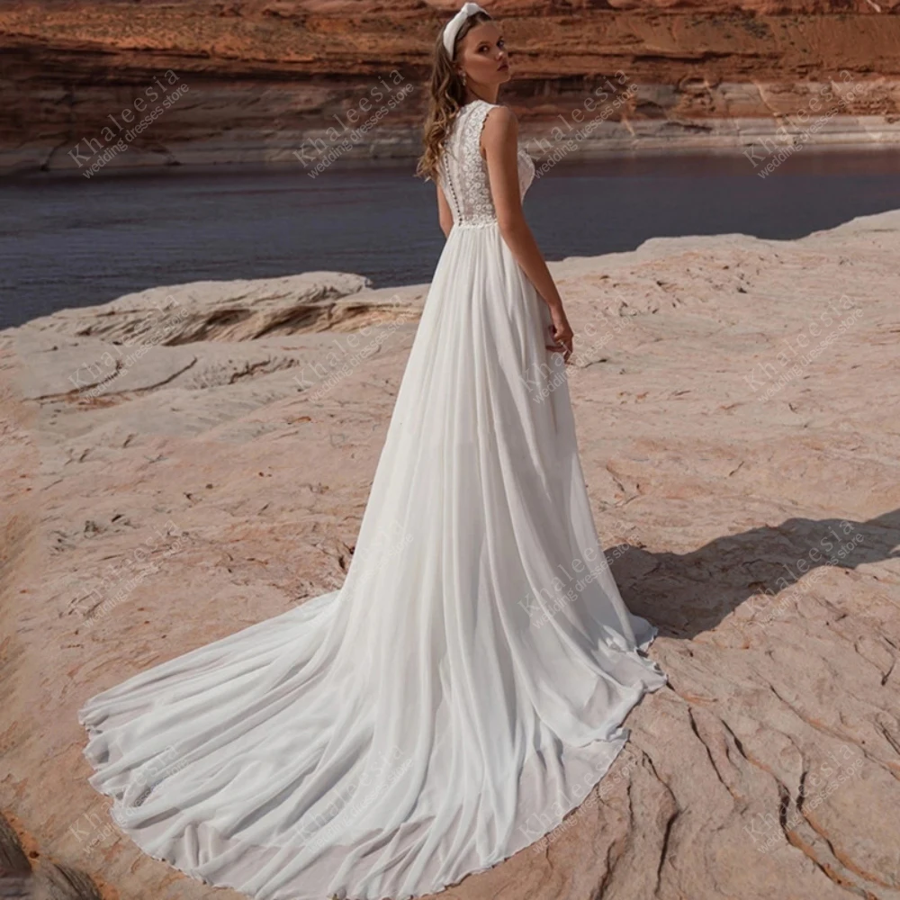 Bohemia Wedding Dresses Graceful Bridal Gowns Sleeveless Robes Chiffon Tiered Floor Length Vestidos De Novia Customized 2025 2