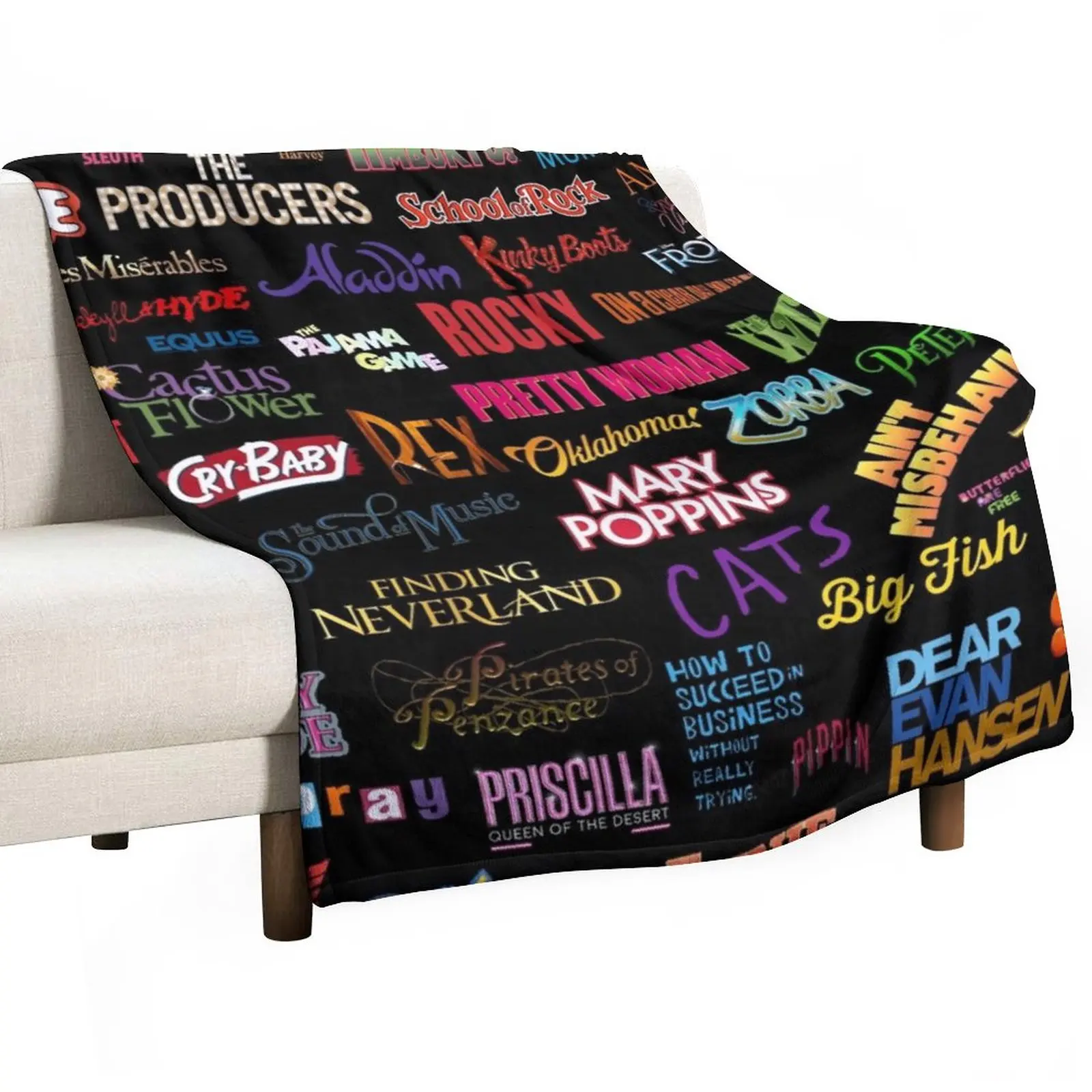 

Broadway Musicals Throw Blanket Blankets For Sofas Cute Blanket Plaid