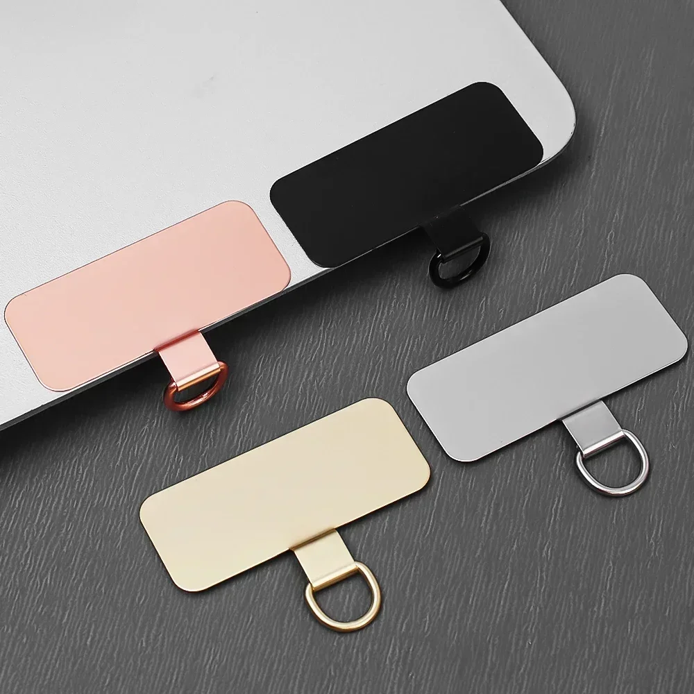 Phone Lanyard 3PCS Stainless Steel Patch Gasket Ultra-thin Metal Hanging Cord Tether Tabs Replacement Safety Connect Piece