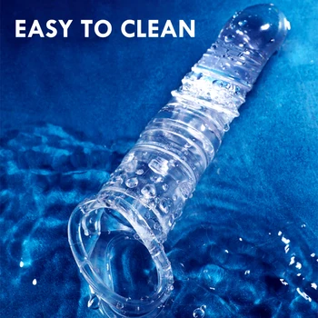 Elastic Penis Extension Sleeve Reusable Soft Delayed Ejaculation Condoms Penis Extender Dick Sleeve Adult Sex Toys For Men 4