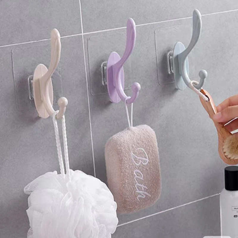 

Transparent Wall Hooks Hangers Self Adhesive Door Wall Hangers Hooks Suction Rack for Kitchen Bathroom Accessories Snap Hook