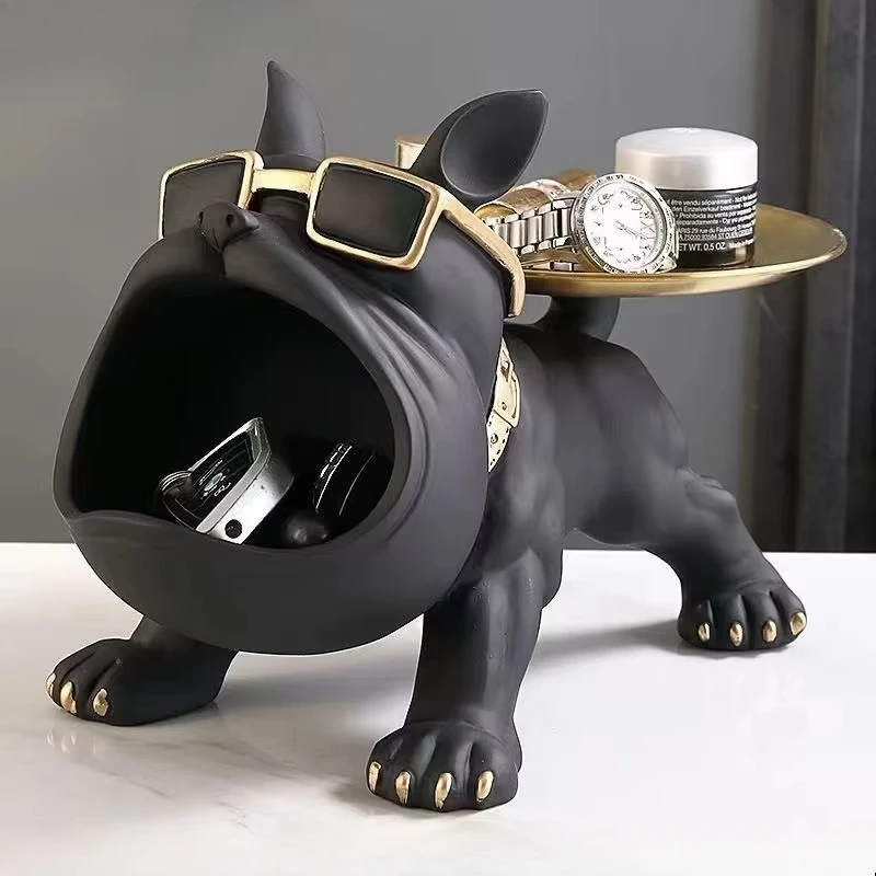 30cm Home Decor Bulldog Figurine Dog Statue Storage Box Animal Ornament Resin Craft Art Sculpture Figurine Home Puppy Sculpture 1