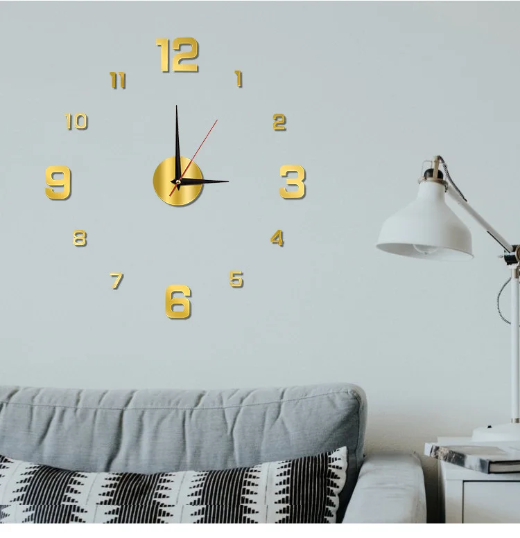 3D Wall Digital Clock Luminous Frameless Wall Clocks 40cm DIY Wall Stickers Silent Clock for Home Living Room Office Decor